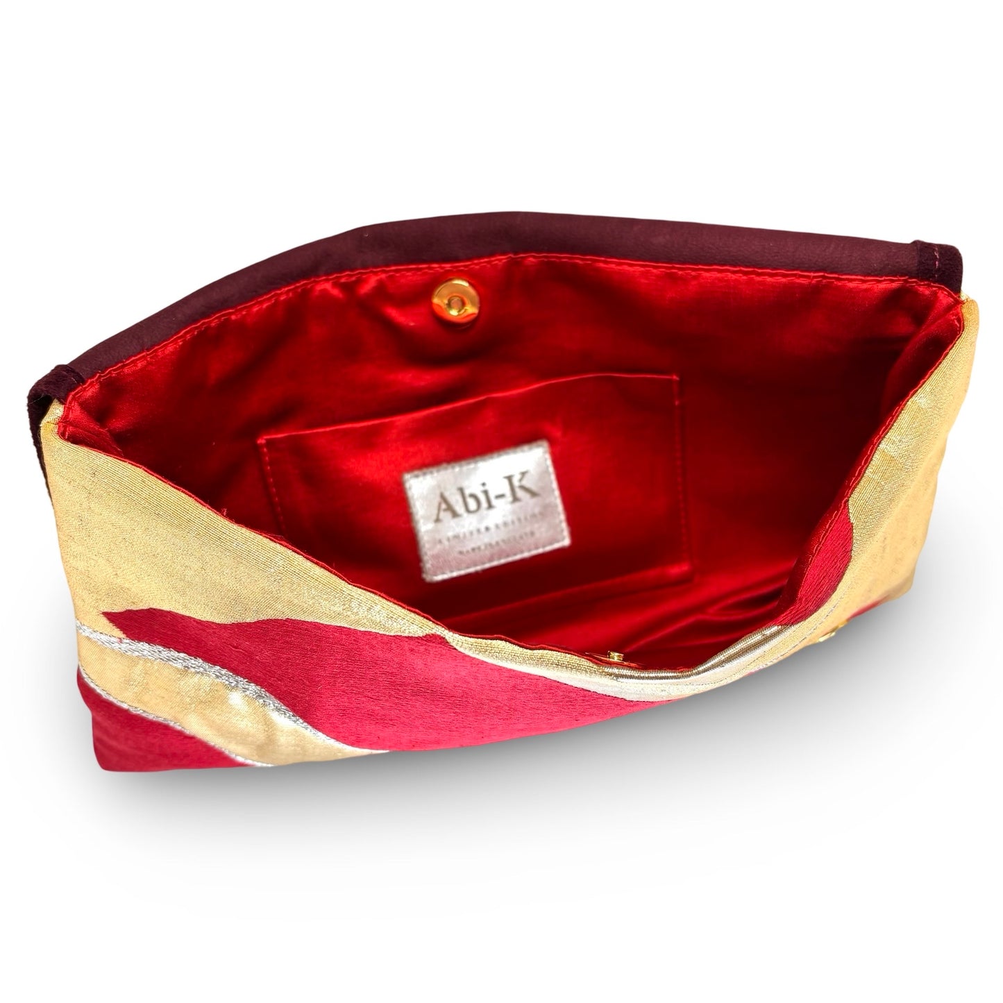 Anna Clutch ‘Raspberry Cranes Burgundy Suede’